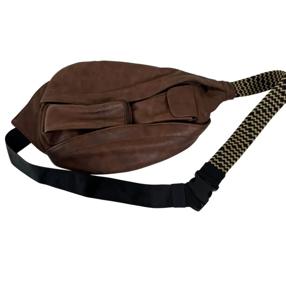 STAR WARS Rise Of Skywalker Logo Sling Pack faux leather brown bag Backpack NEW